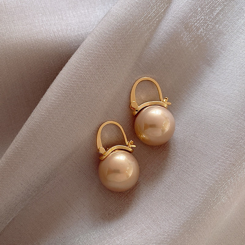2025 New Classic Copper Alloy Smooth Metal Hoop Earrings For Woman Fashion Korean Jewelry Temperament  Daily Wear earrings