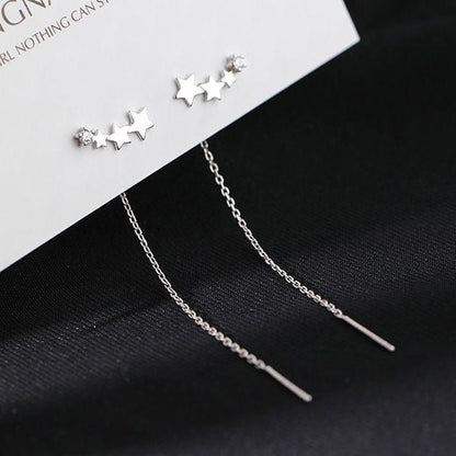 2025 New Gold Color Long Crystal Tassel Dangle Earrings for Women Wedding Drop Earring Fashion Jewelry Gifts