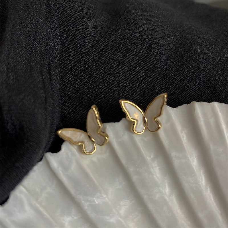 Cute Korean Earrings Heart Bling Zircon Stone Rose Gold Color Stud Earring for Women Fashion Jewelry 2025 New Gift