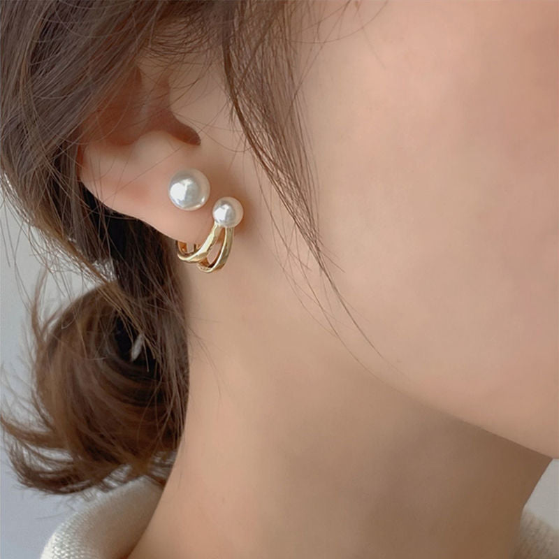 Cute Korean Earrings Heart Bling Zircon Stone Rose Gold Color Stud Earring for Women Fashion Jewelry 2025 New Gift